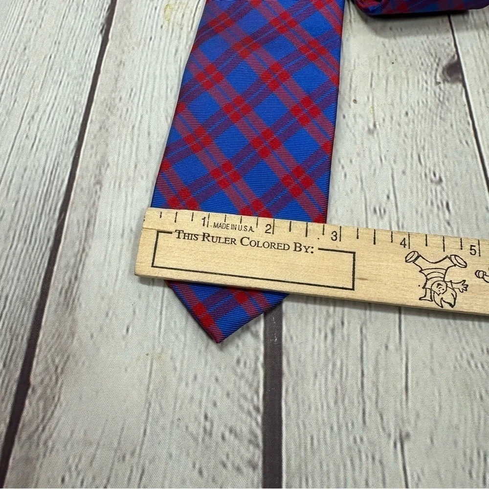 tommy hilfiger Blue and Red Plaid Men's silk Tie